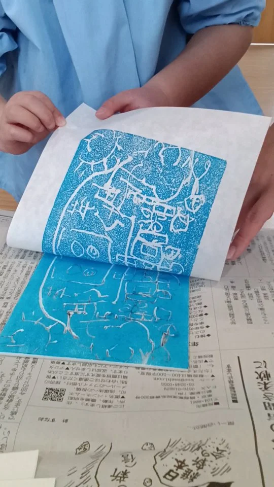 年中さん　版画をしたよ！

#平手幼稚園 
#名古屋市緑区 
#造形教室
#版画
#子育て支援